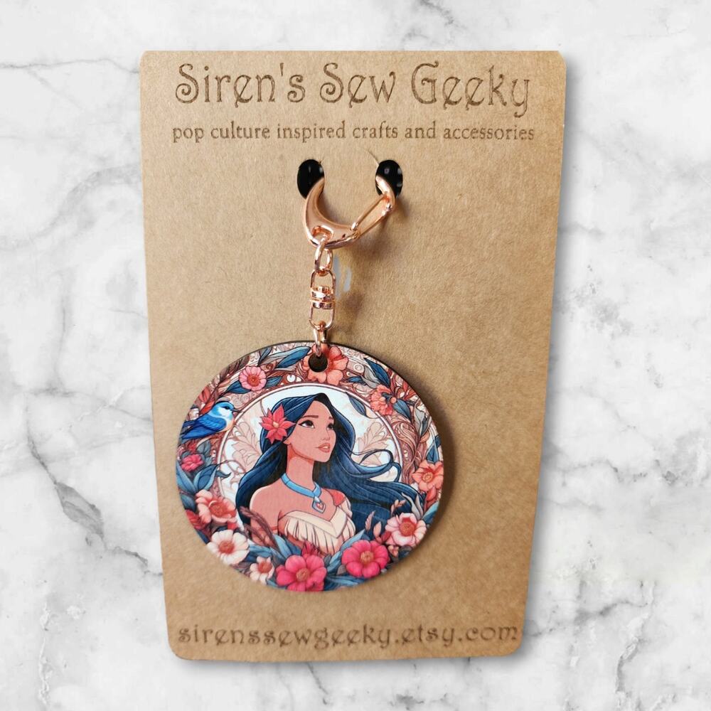 Pocahontas floral keychain bag clip Disney Princess